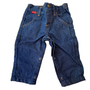 Rustler Vintage Snap Bottom Pants Baby 18 Months Blue Denim Straight Casual USA